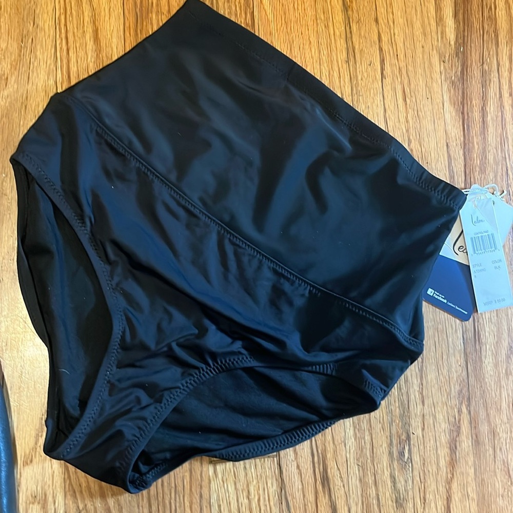 LEILANI black high waisted brief/bottom/swimsuit size 8